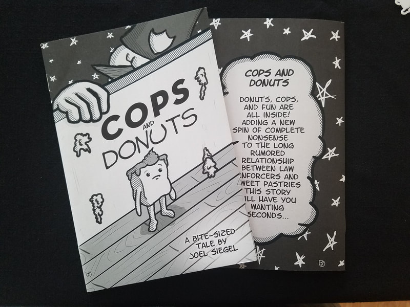 Front and back covers of my comic "Cops and Donuts"