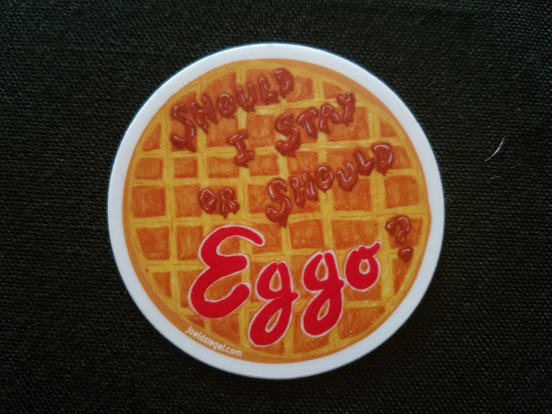 Stranger Things Eggo Waffle Clash Lyrics Sticker
