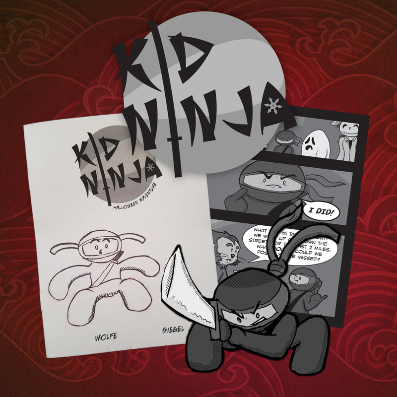 Kid Ninja mini comic logo and art by me.  Written by Jeremiah Wolfe.