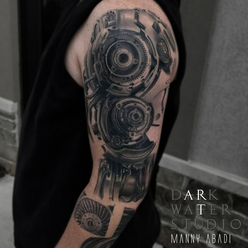 Mechanical Arm Tattoo Foreground Focus Photo