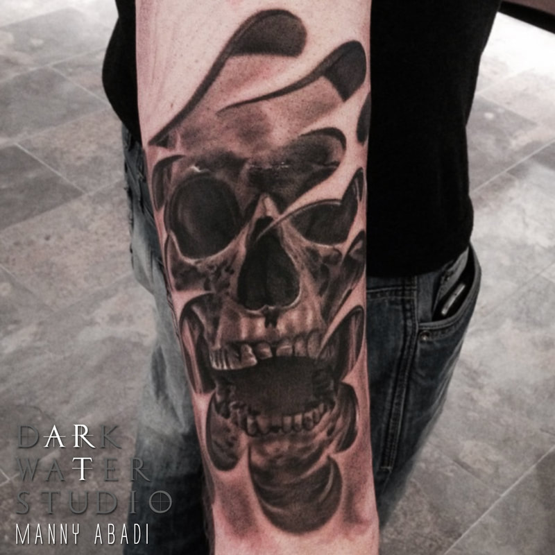 Skull Arm Tattoo Foreground Focus Photo